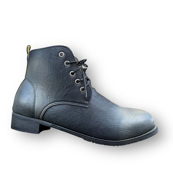 Retro British Chukka Boots Distressed Lace up Black Shoes Men's size 12 EU 45 - Picture 7 of 13